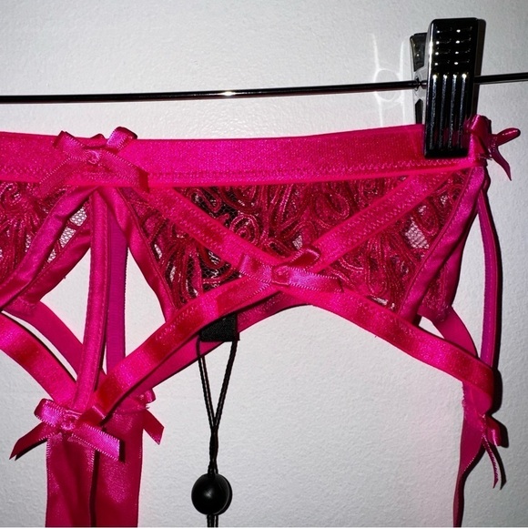 NWT For Love & Lemons Soutache Lace Garter Belt in Hot Pink size XS - Picture 6 of 9